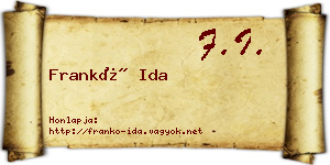 Frankó Ida névjegykártya