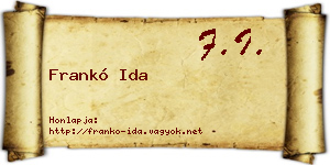 Frankó Ida névjegykártya