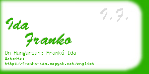 ida franko business card