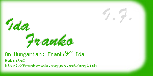 ida franko business card